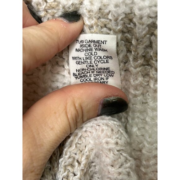 Women's Sweater natural tones with pink stripe Size Large - Picture 6 of 13